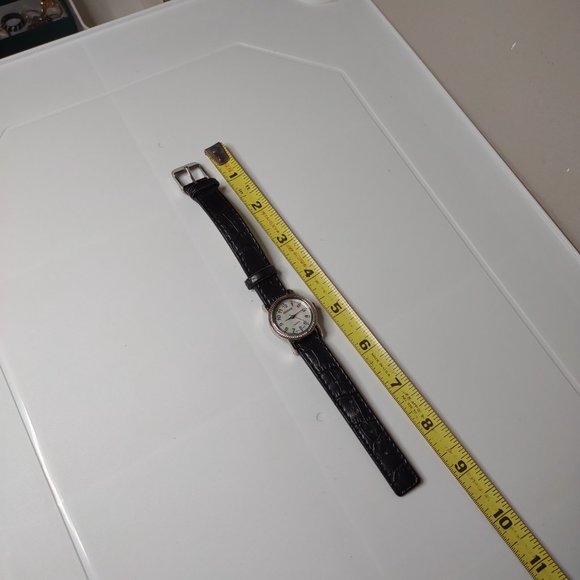 Silver Tone With Black Band Analog Kessaris Watch - Picture 8 of 9